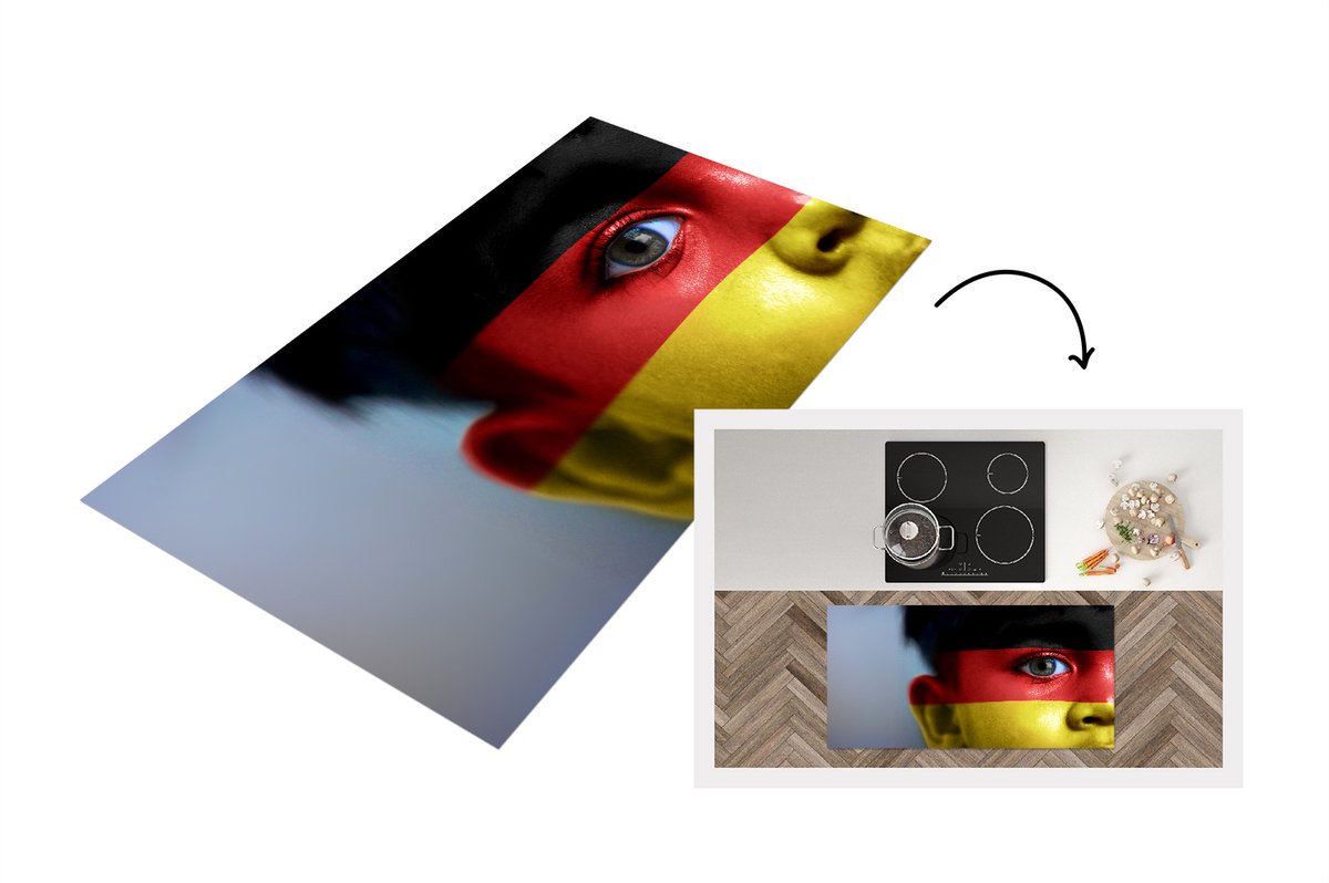 KitchenYeah Keukenloper - Loper keuken - Vlag van Duitsland - 120x60 cm - Keukenloper vinyl Multicolor