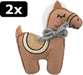 2x # STOFFEN PAARD MET CATNIP 10CM