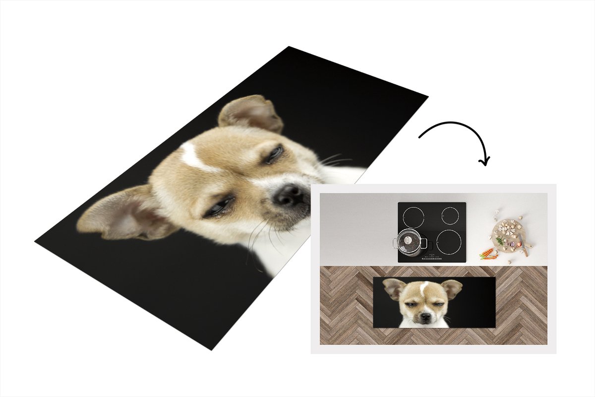 KitchenYeah Keukenloper - Loper keuken - Hond - Huisdieren - Portret - 120x50 cm - Keukenloper vinyl Multicolor