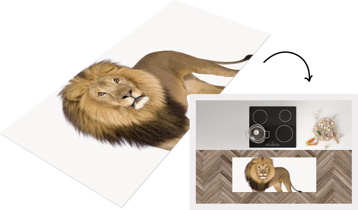 KitchenYeah Keukenloper - Loper keuken - Stoere jongenskamer - Leeuw - Slaapkamer - 120x50 cm - Keukenloper vinyl Multicolor