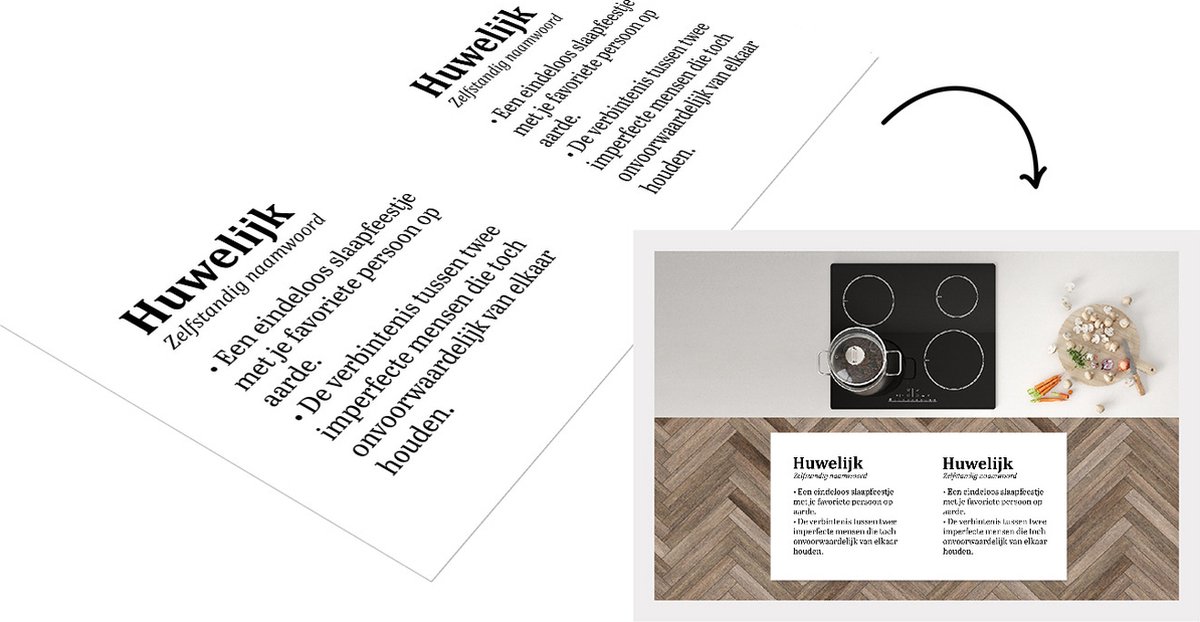 KitchenYeah Keukenloper - Loper keuken - Trouwen - 'Huwelijk' - Spreuken - Quotes - 120x60 cm - Keukenloper vinyl Multicolor