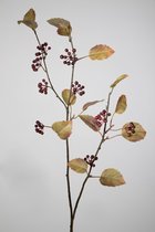 Fruittakken Bessen - topkwaliteit decoratie - Donkerrood - zijden tak - 98 cm hoog - 2 stuks