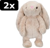2x PLUCHE KONIJN 38CM