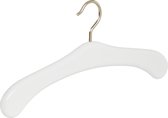 De Kledinghanger Gigant - 4 x Garderobehanger beukenhout wit gelakt met messinghaak, 45 cm