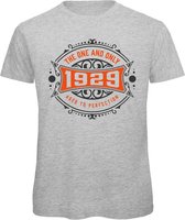 1929 The One And Only | Feest Kado T-Shirt Heren - Dames | Antraciet - Oranje | Perfect Verjaardag Cadeau Shirt | Grappige Spreuken - Zinnen - Teksten | Maat S