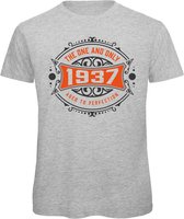 1937 The One And Only | Feest Kado T-Shirt Heren - Dames | Antraciet - Oranje | Perfect Verjaardag Cadeau Shirt | Grappige Spreuken - Zinnen - Teksten | Maat M