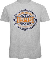 1945 The One And Only | Feest Kado T-Shirt Heren - Dames | Donker Blauw - Goud | Perfect Verjaardag Cadeau Shirt | Grappige Spreuken - Zinnen - Teksten | Maat XXL