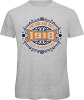 1918 The One And Only | Feest Kado T-Shirt Heren - Dames | Donker Blauw - Goud | Perfect Verjaardag Cadeau Shirt | Grappige Spreuken - Zinnen - Teksten | Maat S