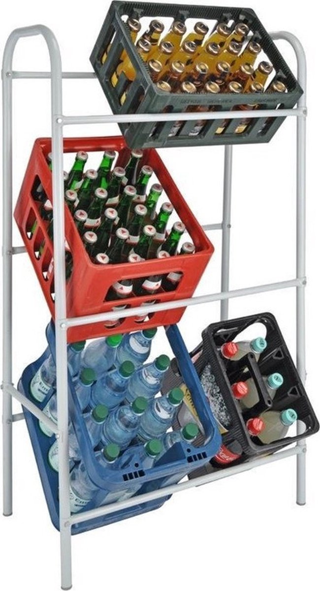 Krattenrek voor 6 kratten / bierkratten rek 65 x 34 x 115 cm - kratten bewaren - bierkratten rekjes