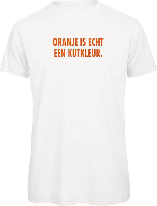 EK Kleding t-shirt wit S - Oranje is echt een kutkleur - soBAD. | Oranje shirt dames | Oranje shirt heren | Oranje | EK 2024 | Voetbal | Nederland | Unisex