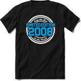 2008 Limited Edition | Feest Kado T-Shirt Heren - Dames | Wit - Blauw | Perfect Verjaardag Cadeau Shirt | Grappige Spreuken - Zinnen - Teksten | Maat 3XL