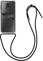 kwmobile telefoonhoesje voor Xiaomi Redmi Note 9S / 9 Pro / 9 Pro Max - Hoesje met koord in zwart / transparant - Back cover voor smartphone
