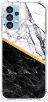Back Cover Samsung Galaxy A13 (4G) Smartphone hoesje met doorzichtige rand Marble White Black