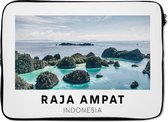 Laptophoes 13 inch - Indonesië - Eiland - Zee - Laptop sleeve - Binnenmaat 32x22,5 cm - Zwarte achterkant