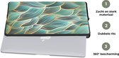 Laptophoes 17 inch - Patronen - Goud - Abstract - Golf - Laptop sleeve - Binnenmaat 42,5x30 cm - Zwarte achterkant
