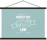 Porte-affiche avec affiche - Affiche scolaire - Citation - Droit - Étudier - 60x40 cm - Lattes noires