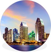 Wall Circle - Wall Circle Indoor - Skyline - États-Unis - Water - ⌀ 140 cm - Décoration murale - Peintures Ronds