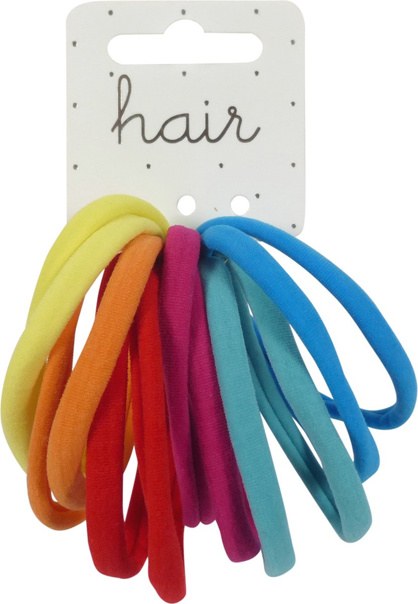 Nylon Elastiek Effen 15cm - Bright Tonen - 12 stuks