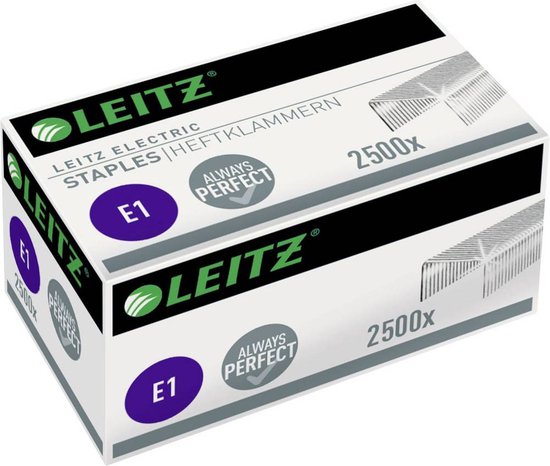 Leitz Electric e1 5568-00-00 Nietjes 2500 stuk(s) 2.500 stuks/pak Heftcapaciteit: 10 vel (80 g/m²)