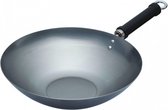 wokpan World of Flavours 30 cm carbon/RVS zilver