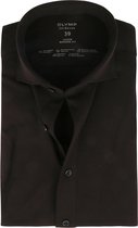 OLYMP - Luxor Jersey Stretch Overhemd 24/Seven Zwart - 45 - Heren - Modern-fit