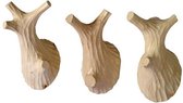 boomtakhaken 5 x 4 x 3 cm hout naturel 3 stuks