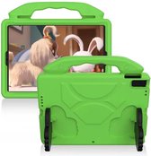 P.C.K. Kinderhoesje GROEN met steun handvatten geschikt voor Apple iPad mini 4/5 MET GLASFOLIE/TEMPERED GLASS