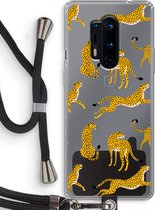 Case Company® - OnePlus 8 Pro hoesje met Koord - Luipaard - Telefoonhoesje met Zwart Koord - Bescherming aan alle Kanten en Over de Schermrand