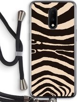 Case Company® - OnePlus 7 hoesje met Koord - Arizona Zebra - Telefoonhoesje met Zwart Koord - Bescherming aan alle Kanten en Over de Schermrand
