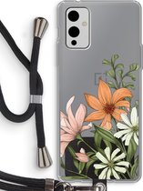 Case Company® - OnePlus 9 hoesje met Koord - Floral bouquet - Telefoonhoesje met Zwart Koord - Bescherming aan alle Kanten en Over de Schermrand
