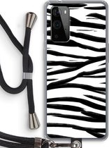 Case Company® - OnePlus 9 Pro hoesje met Koord - Zebra pattern - Telefoonhoesje met Zwart Koord - Bescherming aan alle Kanten en Over de Schermrand