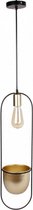ovale hanglamp Martijn 16 x 60 cm staal goud