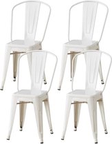Set van 4 wit metalen stoelen - L 44 x D 45 x H 85 cm - DARA