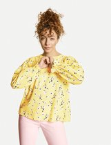 TAIFUN Dames Blouse met ballonmouwen EcoVero Sunflower gemustert-44