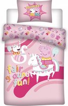 dekbedovertrek Peppa Pig 140 x 200 cm katoen roze