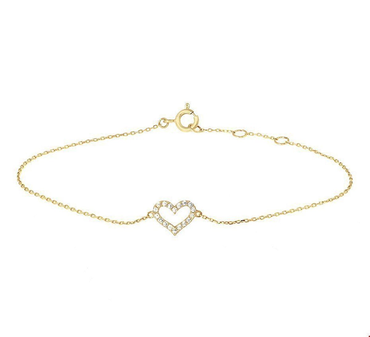 Geelgouden Armband hart zirkonia 16 4018156