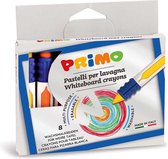 Primo PRIMO - 8 Waskrijt uitwisbaar met grip ø9x80mm en whiteboard