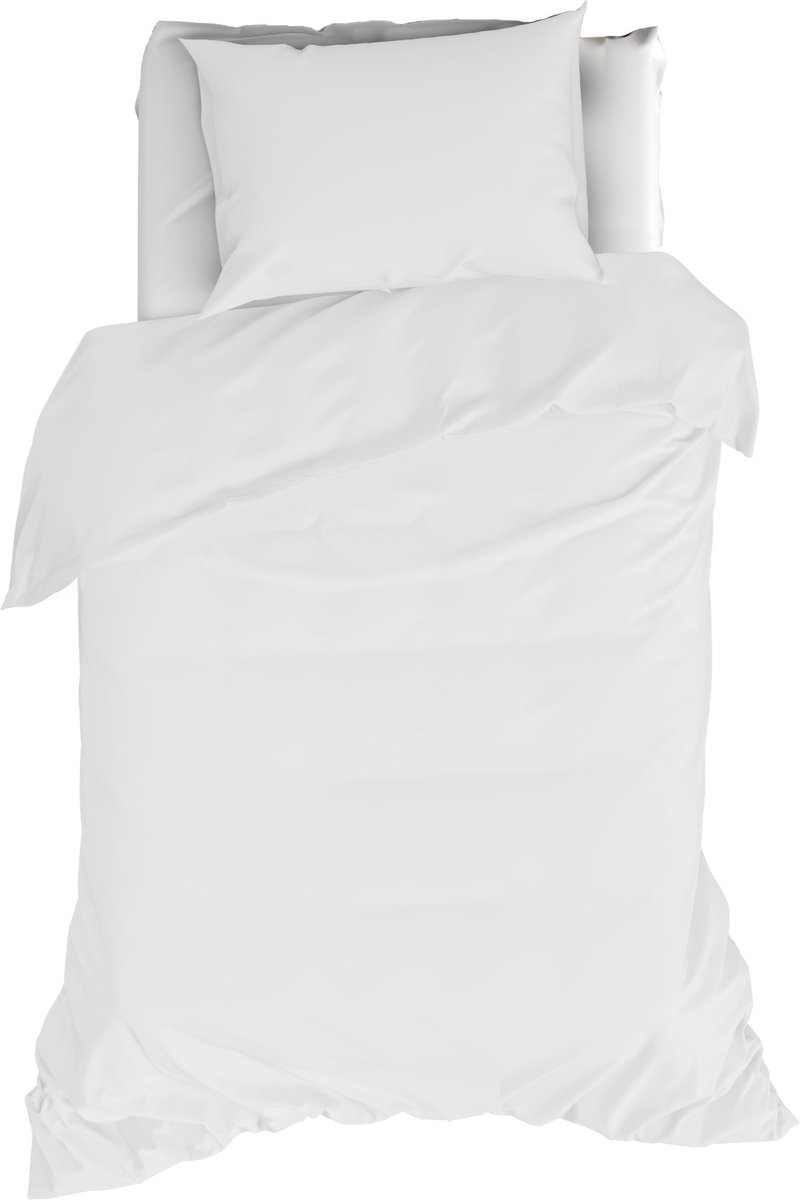 Moodit Dekbedovertrek Basil White - Eenpersoons - 140 x 220 cm - Katoen