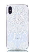 Peachy Doorzichtig Bloemen patroon 3D Diamond TPU iPhone X XS hoesje - Mandala
