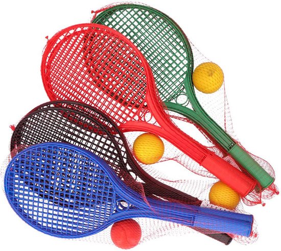 Intrekking hoofdonderwijzer Bejaarden Plastic tennis set met soft bal - Softtennis buitenspeelgoed | bol.com