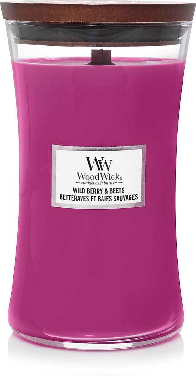 WoodWick Hourglass Large Geurkaars - Wild Berry & Beets - 130 branduren