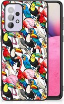Telefoon Hoesje Geschikt voor Samsung Galaxy A33 5G Leuk TPU Backcase met Zwarte rand Birds
