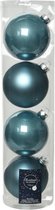 4x stuks kerstballen ijsblauw (blue dawn) van glas 10 cm - mat/glans - Kerstversiering/boomversiering