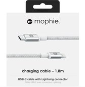 mophie oplaadkabel - USB-C naar Lightning kabel - Wit - 1.8M