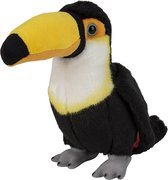 Pluche tropische vogel Toekan knuffel van 18 cm - Dieren speelgoed knuffels cadeau - Vogels Knuffeldieren