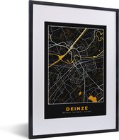 Fotolijst incl. Poster - Deinze - Plattegrond - Goud - Kaart - Stadskaart - 30x40 cm - Posterlijst