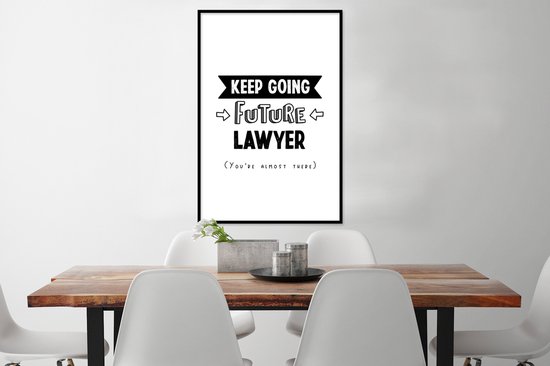 Cadre photo avec affiche - Citation - Avocat - Étudier - 80x120 cm - Cadre pour affiche