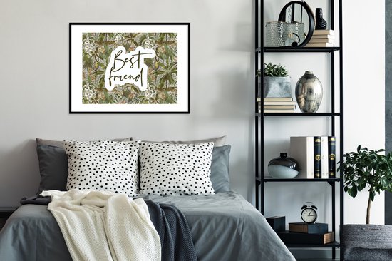 Cadre photo avec poster - Best ami - Amitié - Citations - Proverbes - 80x60 cm - Cadre poster