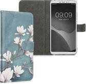 kwmobile telefoonhoesje geschikt voor Xiaomi Mi Max 3 - Backcover voor smartphone - Hoesje met pasjeshouder in taupe / wit / blauwgrijs - Magnolia design