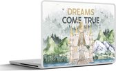 Laptop sticker - 12.3 inch - Dreams come true - Quotes - Spreuken - Kinderen - Kids - Baby - Jongens - Meiden - 30x22cm - Laptopstickers - Laptop skin - Cover